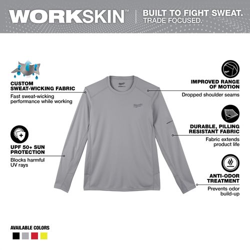 Main product image of Gray WORKSKIN Lightweight Performance Shirt - Long Sleeve (Large), 415G-L