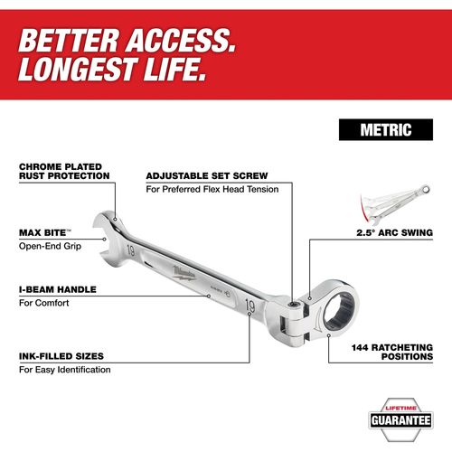 Main product image of 15mm Flex Head Ratcheting Combination Wrench, 45-96-9615