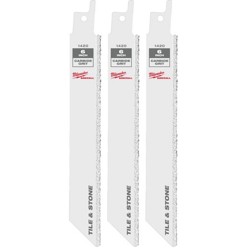 Main product image of 6" Carbide Grit SAWZALL Blade (Pack of 3), 48-00-1420