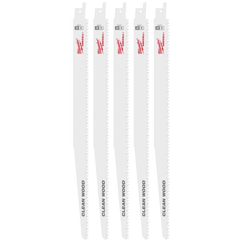 Main product image of 12" 6 TPI Fleam Ground SAWZALL Blades (5 Pack), 48-00-5017