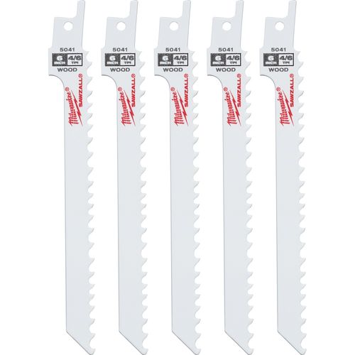Main product image of 6" 4/6 TPI SAWZALL Blade for Wood Scroll (Pack of 5), 48-00-5041