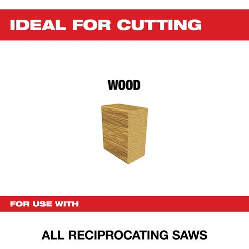 Main product image of 6" 4/6 TPI SAWZALL Blade for Wood Scroll (Pack of 5), 48-00-5041