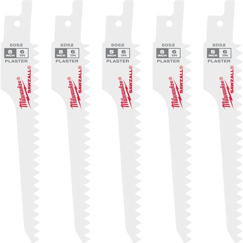 Main product image of 5" 6 TPI SAWZALL Blade for Plaster (Pack of 5), 48-00-5052