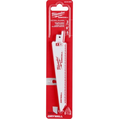 Main product image of 6" 8TPI Drywall SAWZALL Blade (Pack of 3), 48-00-5053