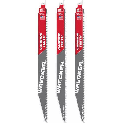 Main product image of 12" 6 TPI WRECKER with Carbide Teeth SAWZALL Blade for Multi-Material (Pack of 3), 48-00-5343