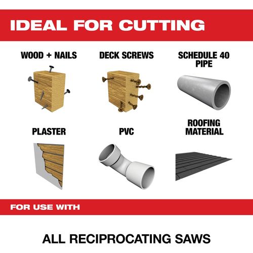Main product image of 12" 6 TPI WRECKER with Carbide Teeth SAWZALL Blade for Multi-Material (Pack of 3), 48-00-5343