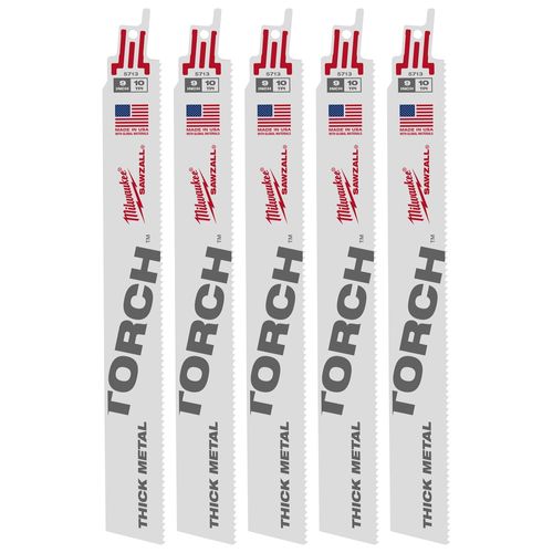 Main product image of 12" 10 TPI TORCH SAWZALL Blade for Thick Metal (Pack of 5), 48-00-5714