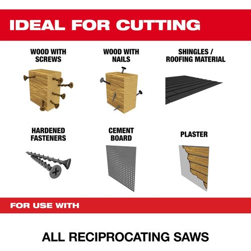 Main product image of 9" 5 TPI AX w/NITRUS Carbide Teeth SAWZALL Blade for Wood with Nails (Pack of 3), 48-00-7352