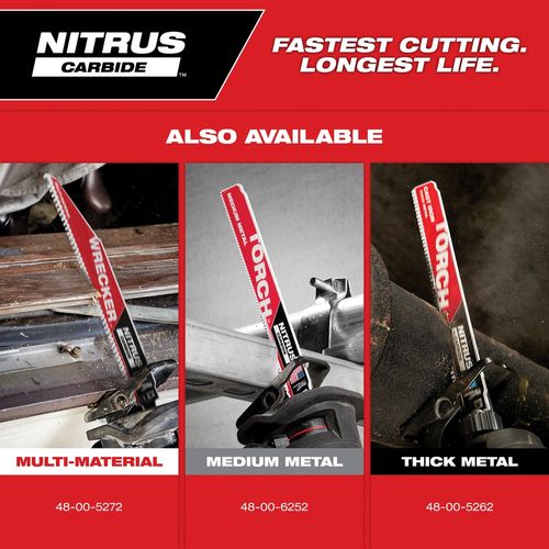 Main product image of 9" 5 TPI AX w/NITRUS Carbide Teeth SAWZALL Blade for Wood with Nails (Pack of 3), 48-00-7352