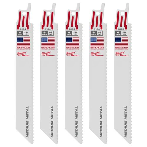 Main product image of 6" 18 TPI SAWZALL Blades (25 Pack), 48-00-8184