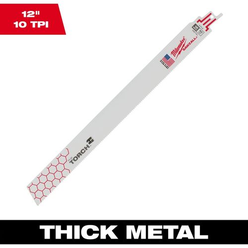 Main product image of 12" 10 TPI TORCH SAWZALL Blade for Thick Metal (Pack of 25), 48-01-2714