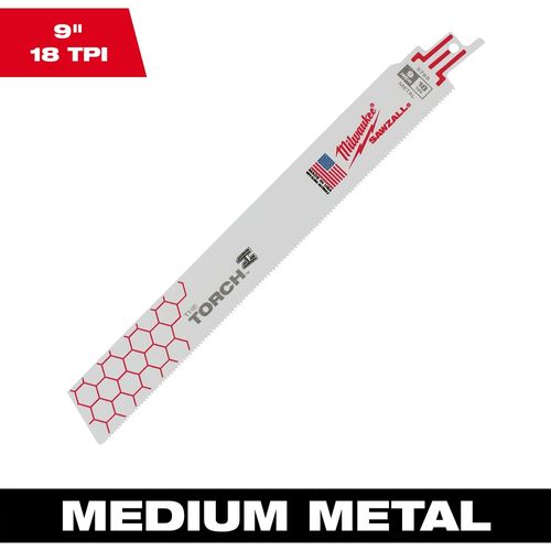 Main product image of 9" 18 TPI TORCH SAWZALL Blade for Medium Metal (Pack of 25), 48-01-2788