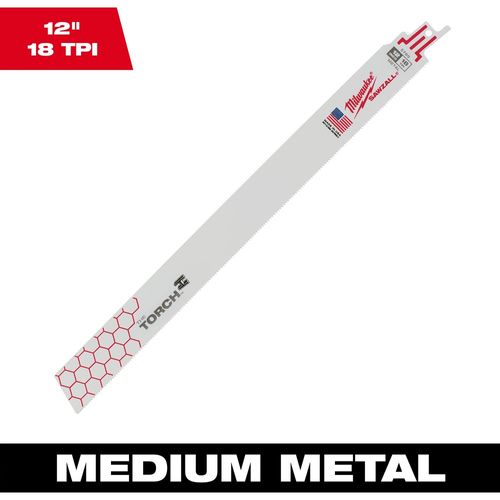 Main product image of 12" 18 TPI TORCH SAWZALL Blade for Medium Metal (Pack of 25), 48-01-2789