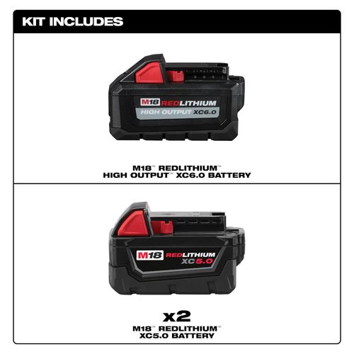 Main product image of M18 REDLITHIUM HIGH OUTPUT XC6.0 & M18 REDLITHIUM XC5.0 Battery (3 Pack)