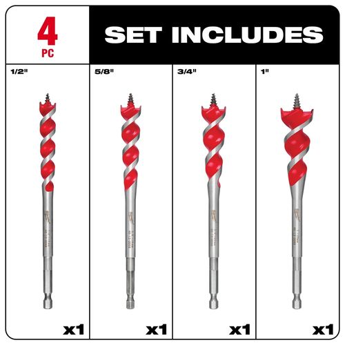 Main product image of SPEED FEED Wood Bit 6-1/2" Set - 4 Piece , 48-13-0400