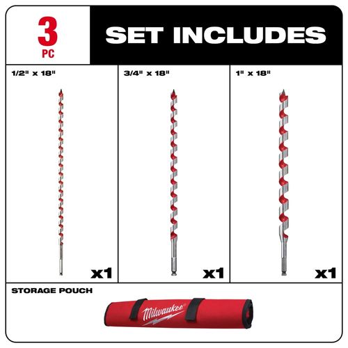 Main product image of Ship Auger Bit 18" Set (Pack of 3), 48-13-3000