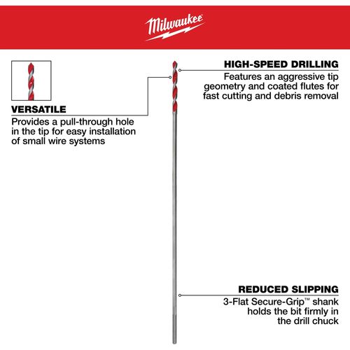 Main product image of 5/16" x 12" Bellhanger Bit, 48-13-7131