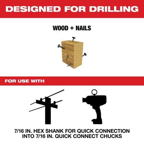 Main product image of SHOCKWAVE Impact Duty 11/16"x22" Lineman's Fiberglass Drill Bit, 48-13-7805