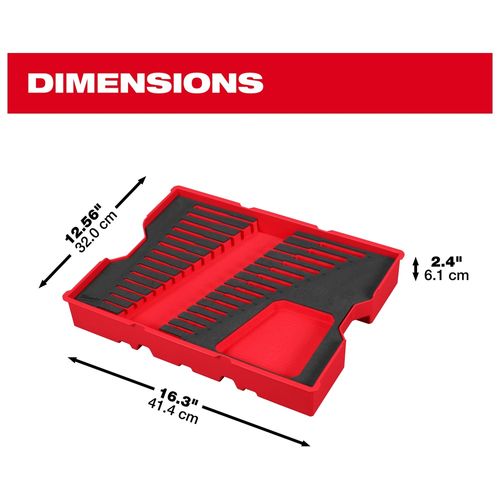 Main product image of 15 Piece SAE Ratcheting Combination Wrench Set with Tray for PACKOUT Drawers, 48-22-0157