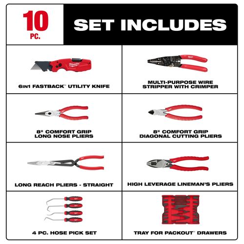 Main product image of 10 Piece Pliers & Pick Set with Tray for PACKOUT Drawers, 48-22-0159