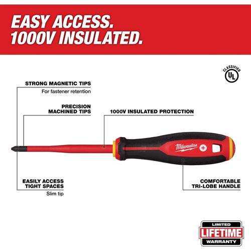 Main product image of 2 Piece 1000V Insulated Slim Tip Screwdriver Set, 48-22-2207