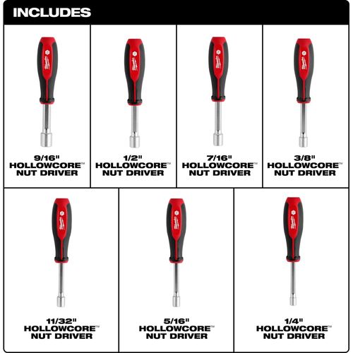 Main product image of 7 Piece SAE HollowCore Nut Driver Set, 48-22-2447