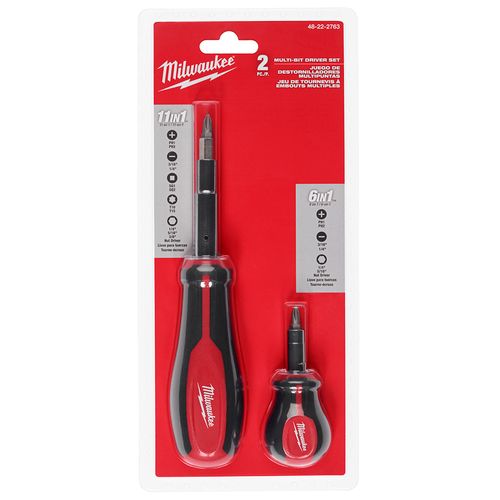 Main product image of 2 Piece 11-in-1 Multi-Bit Screwdriver and 6-in-1 Stubby Multi-Bit Screwdriver Set