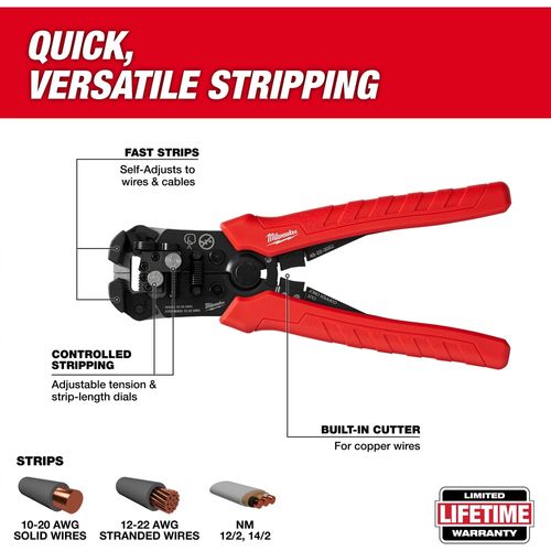 Main product image of Self-Adjusting Wire Stripper & Cutter, 48-22-3082