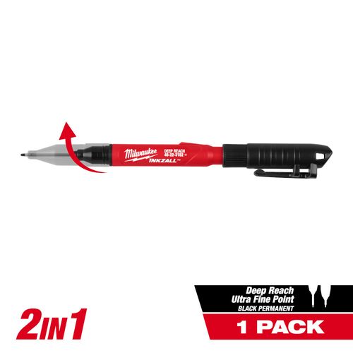 Main product image of INKZALL 2-in-1 Deep Reach Ultra Fine Point Jobsite Marker (Black)