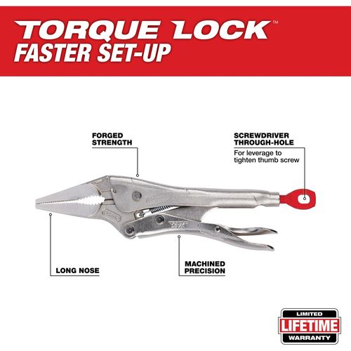 Main product image of 4" Long Nose Locking Pliers, 48-22-3504
