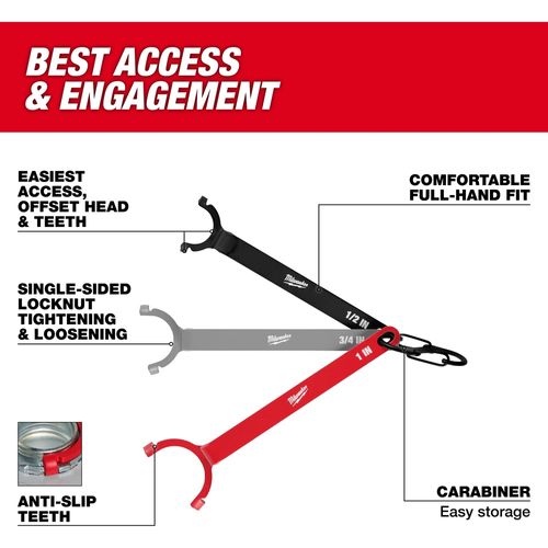 Main product image of 3 Piece Locknut Wrench Set, 48-22-6110