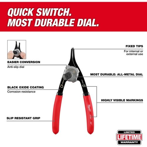 Main product image of .070" Convertible Snap Ring Pliers - 45°, 48-22-6537