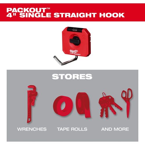 Main product image of PACKOUT 4" Single Straight Hook, 48-22-8328