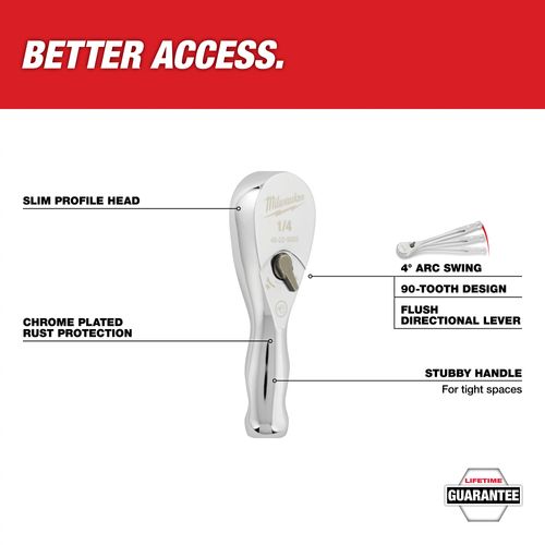 Main product image of 1/4" Drive 3" Ratchet, 48-22-9003