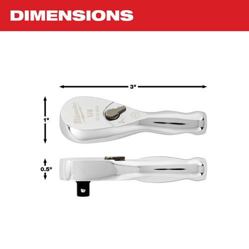 Main product image of 1/4" Drive 3" Ratchet, 48-22-9003