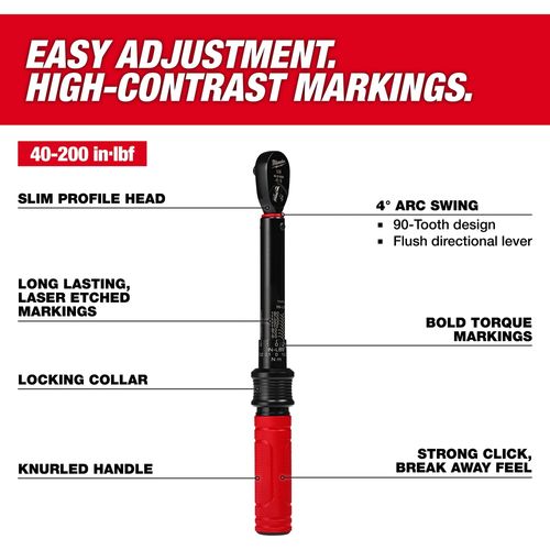 Main product image of 1/4" Drive Click Torque Wrench (40-200 in·lbf), 48-22-9200
