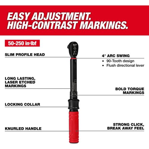Main product image of 3/8" Drive Click Torque Wrench, 5-250 in lbf, 48-22-9201