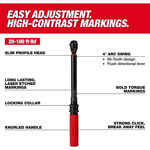 Main product image of 3/8" Drive Click Torque Wrench, 20-100 ft lbf, 48-22-9202