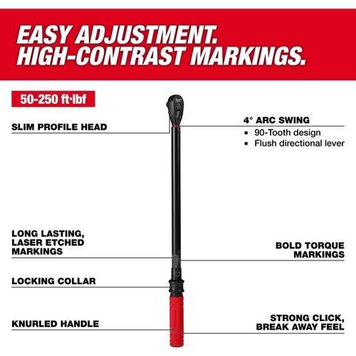 Main product image of 1/2" Drive Click Torque Wrench (50-250 ft·lbf), 48-22-9203
