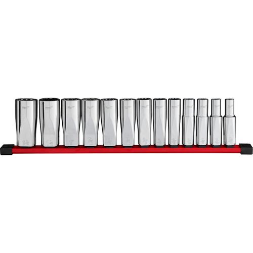 Main product image of 13 Piece 1/2" Drive 12-Point Deep Well SAE Socket Set, 48-22-9424