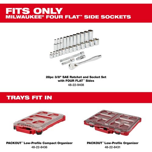 Main product image of 28 Piece 3/8" Drive SAE Ratchet and Socket Tray, 48-22-9481T