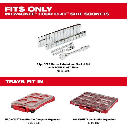 Main product image of 32 Piece 3/8" Drive Metric Ratchet and Socket Tray, 48-22-9482T