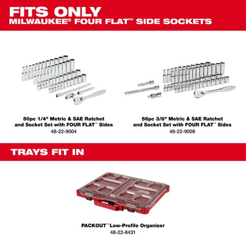 Main product image of 106 piece 1/4" & 3/8" Drive Ratchet and Socket Trays- SAE & Metric, 48-22-9486T