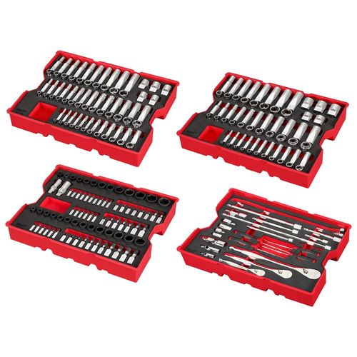 Main product image of 242 Piece 1/4", 3/8", & 1/2" Drive Metric & SAE Ratchet/Socket Set w/ Trays for PACKOUT Drawers