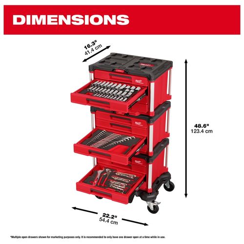 Main product image of 366 Piece Master Mechanics Hand Tool Set with PACKOUT Drawers and Dolly, 48-22-9495