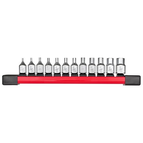 Main product image of 12pc 1/4" Drive Low-Profile Hex Bit Socket Set - SAE, 48-22-9544