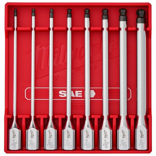Main product image of 8 Piece 3/8" Drive Long Ball End Hex Bit Socket Set - SAE, 48-22-9549