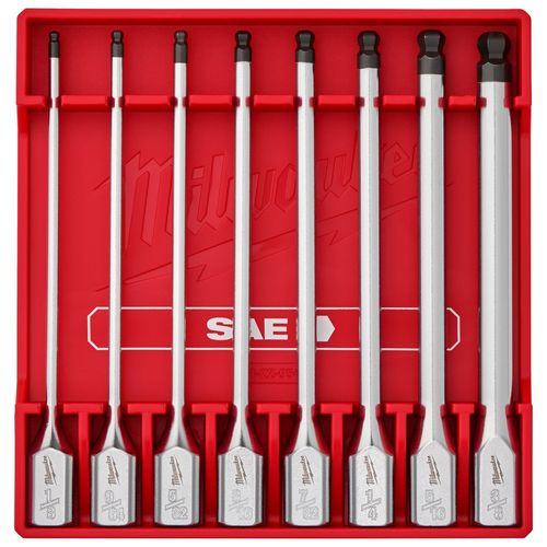 Main product image of 8 Piece 3/8" Drive Long Ball End Hex Bit Socket Set - SAE, 48-22-9549
