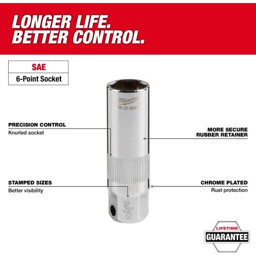 Main product image of 3/8" Drive 5/8" Spark Plug Socket, 48-22-9551