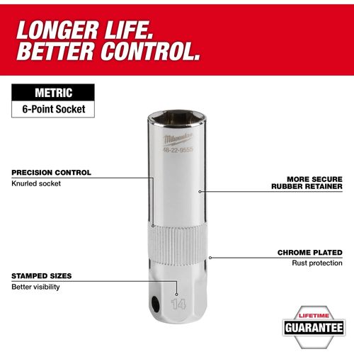Main product image of 3/8" Drive 14MM Spark Plug Socket, 48-22-9555